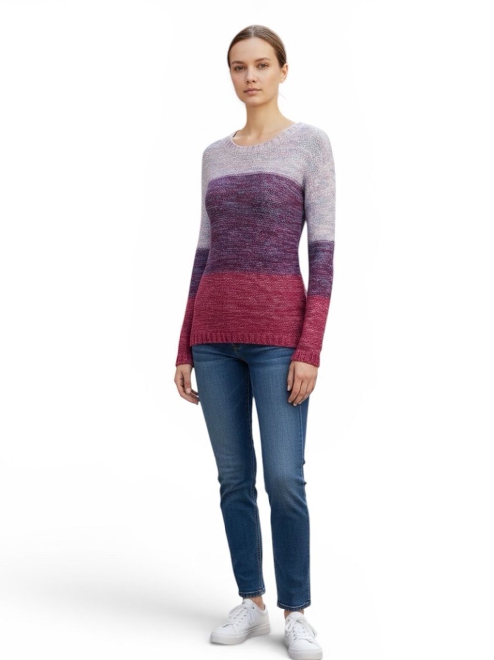 Vintage Crew Neck Purple Ombre Sweater S